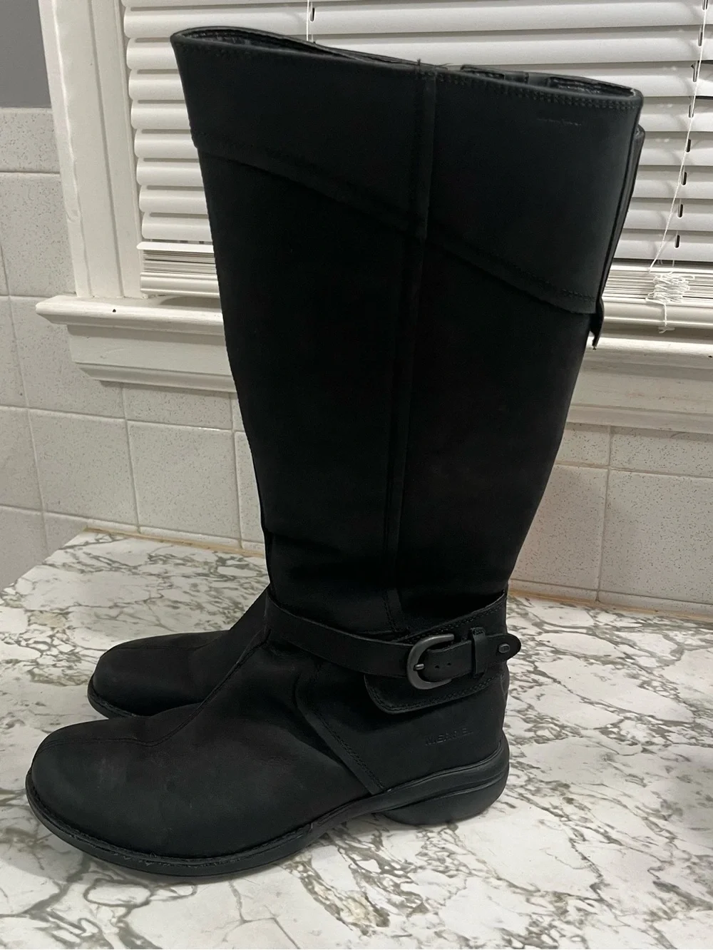 Merrell Captiva Buckle Waterproof Tall Boots Black Leather Women's Sz 10 J69114